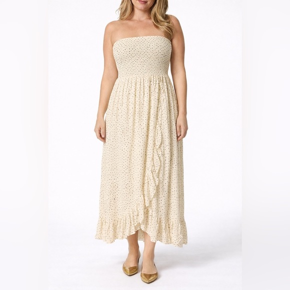 Altar'd State Dresses & Skirts - Altar’d State Strapless Polka Dot Midi Dress – Size Small